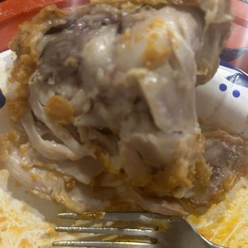 Jollibee - Raw Chicken! I picked at it to see if I was just seeing things! - Chicken Shop Near Me - Sterling Heights, Michigan