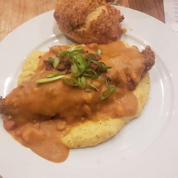 Rouj Creole - Catfish and grits with homemade biscuit - Cajun/Creole Near Me - Baton Rouge, Louisiana Rouj Creole - Catfish and grits with homemade biscuit - Cajun/Creole Near Me - Baton Rouge, Louisiana