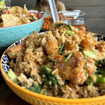 The Ginger Mule - Fried rice with Mongolian cauliflower - Vegan Near Me - Houston, Texas The Ginger Mule - Fried rice with Mongolian cauliflower - Vegan Near Me - Houston, Texas