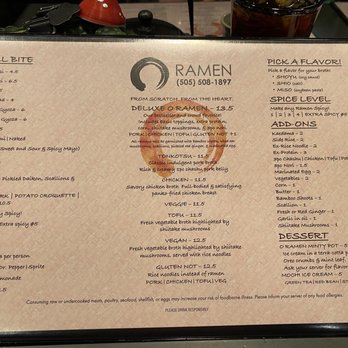 O Ramen and Curry House - The menu that scared me - Ramen Near Me - Albuquerque, New Mexico