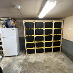 Curtis Handyman Services - Custom garage storage tote bin storage rack