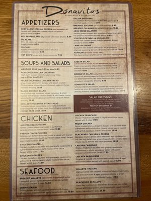 Menu photo 2 Donavito's Restaurant & Catering Struthers, OH
