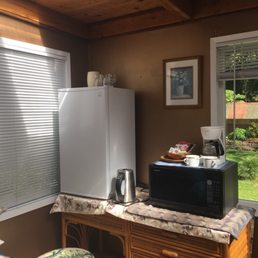 Mini fridge and microwave
