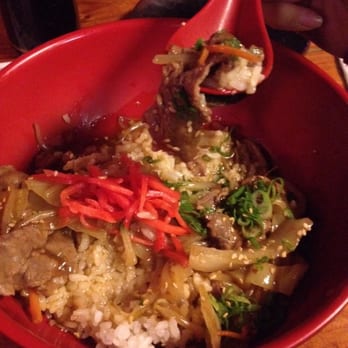 Kenka - Digging into the BBQ beef rice bowl... With taste nothing like BBQ. I think it only means how it was cooked. Not the taste - Sushi Bars Near Me - New York, New York