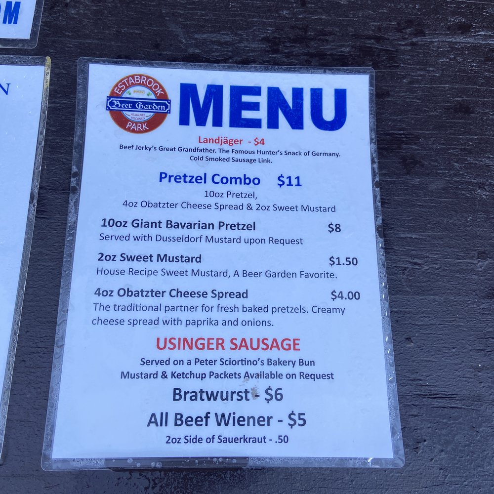 Estabrook Beer Garden - menu 9/2020 - Beer Gardens Near Me - Milwaukee, Wisconsin Estabrook Beer Garden - menu 9/2020 - Beer Gardens Near Me - Milwaukee, Wisconsin