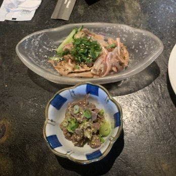 Izakaya Naru - Top: pig ear. Bottom: chicken gizzards - Izakaya Near Me - Honolulu, Hawaii