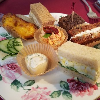 Teaberry's Tea Room - Tea sandwiches, they rotate. We had a cream chese pin wheel, creamchese pineapple on date bread egg salad, mint radish, cucumber dill. - Tea Rooms Near Me - Flemington, New Jersey Teaberry's Tea Room - Tea sandwiches, they rotate. We had a cream chese pin wheel, creamchese pineapple on date bread egg salad, mint radish, cucumber dill. - Tea Rooms Near Me - Flemington, New Jersey