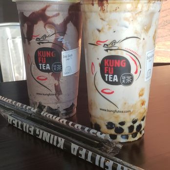 Kung Fu Tea - Left: Oreo Slush w/ extra Oreos Right: Cocoa Cream Wow - Coffee & Tea Near Me - Norfolk, Virginia