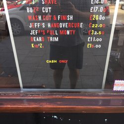 Jeff's Barbers - Services and prices.