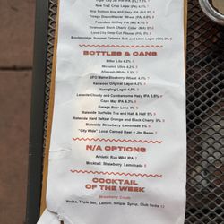 Drink Menu