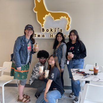 Boki’s Tea House - Got to take a proper photo in front of the logo! - Bubble Tea Near Me - Chicago, Illinois