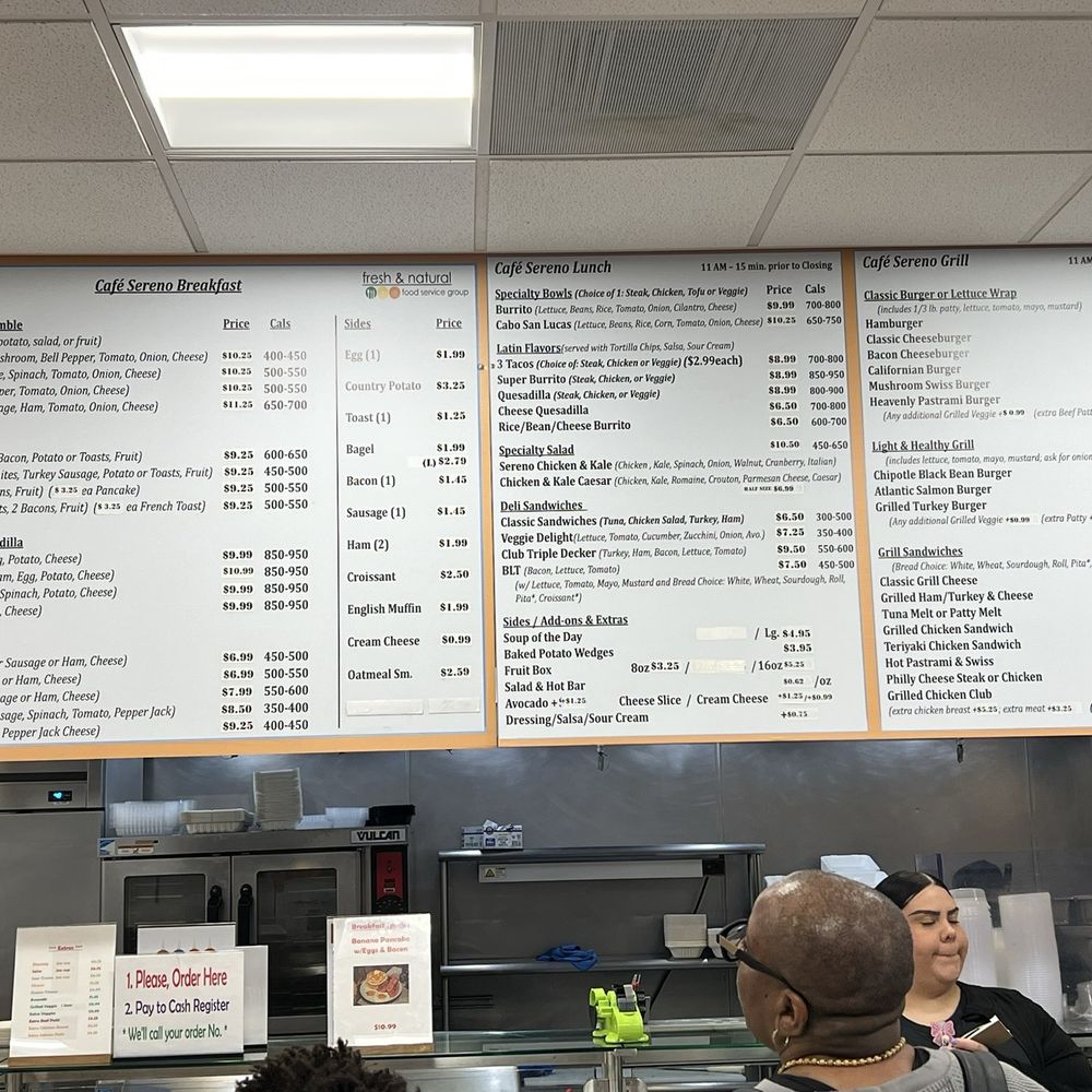 Kaiser Permanente - Cafe Serrano Menu as of 2/20/2026 - Cafes Near Me - Vallejo, California