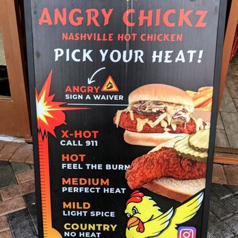 Angry Chickz - Spice levels - Chicken Shop Near Me - Aliso Viejo, California