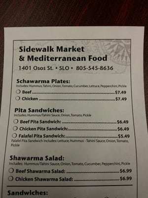 Menu photo 4 Sidewalk Market San Luis Obispo, CA Menu photo 4 Sidewalk Market San Luis Obispo, CA