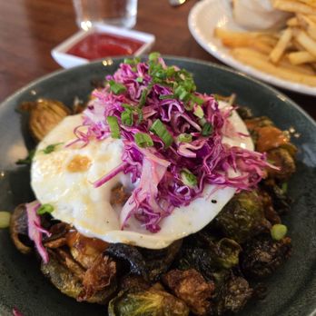 Unconventional Diner - Brussels with a tiki masala sauce and 2 eggs overeasy - Breakfast & Brunch Near Me - Washington, DC, District of Columbia Unconventional Diner - Brussels with a tiki masala sauce and 2 eggs overeasy - Breakfast & Brunch Near Me - Washington, DC, District of Columbia