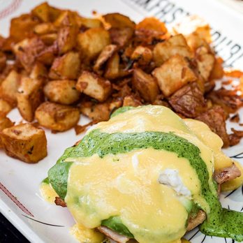 Breakfast Republic - San Diego Eggs Benedict  IG @huangryfoodie - Breakfast & Brunch Near Me - Irvine, California