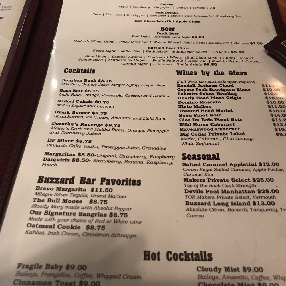 Buzzard Bar - Drink menu - Bars Near Me - Ridgedale, Missouri Buzzard Bar - Drink menu - Bars Near Me - Ridgedale, Missouri