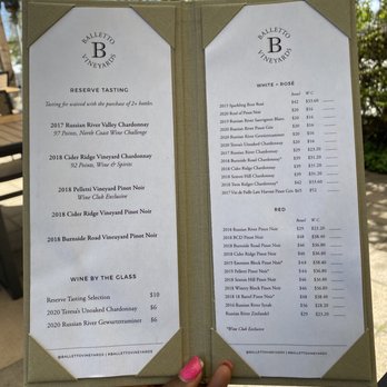 Balletto Vineyards - Tasting menu and wine list - Wineries Near Me - Santa Rosa, California Balletto Vineyards - Tasting menu and wine list - Wineries Near Me - Santa Rosa, California