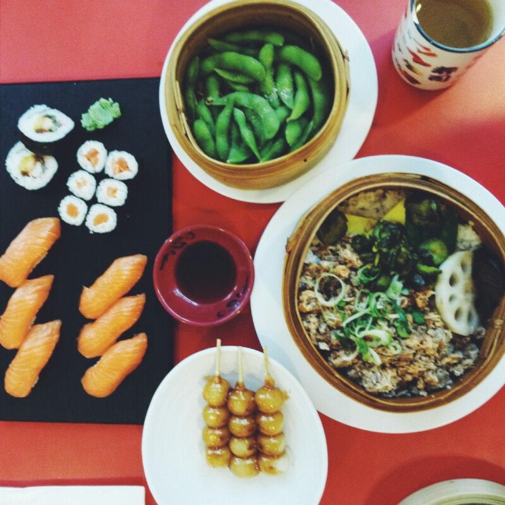 Ishin - Lunch with sake cey ro, sake sushj, edamame and mitarashi dango - Sushi Bars Near Me - Berlin, BE Ishin - Lunch with sake cey ro, sake sushj, edamame and mitarashi dango - Sushi Bars Near Me - Berlin, BE