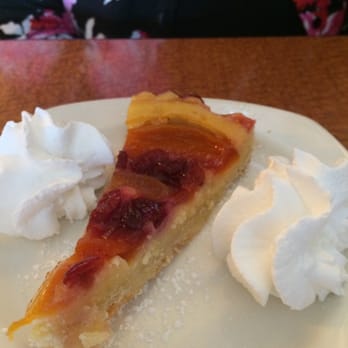 Peaches Cafe - Sour Cherry Peach Tart with Almond Tart Crust - Desserts Near Me - Albany, New York Peaches Cafe - Sour Cherry Peach Tart with Almond Tart Crust - Desserts Near Me - Albany, New York