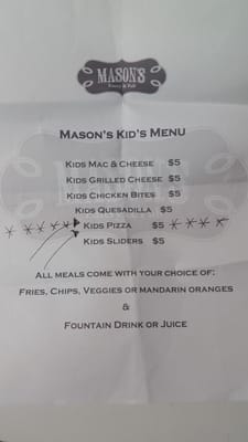 Menu photo 6 Mason's Eatery & Pub Kenosha, WI Menu photo 6 Mason's Eatery & Pub Kenosha, WI