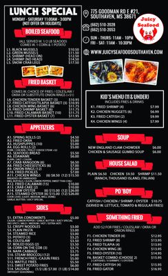 Menu photo 1 Juicy Seafood Southaven, MS Menu photo 1 Juicy Seafood Southaven, MS