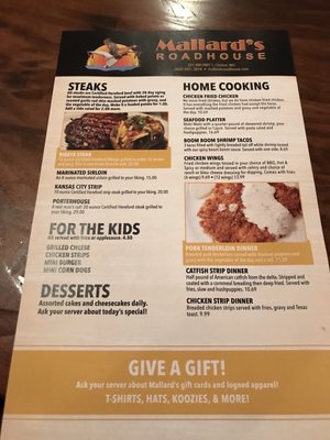 Menu photo 2 Mallard's Roadhouse Clinton, MO Menu photo 2 Mallard's Roadhouse Clinton, MO