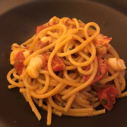 CIAK - In The Kitchen - 2/28/16 lunch. Lobster spaghetti with cherry tomatoes and bottarga. (Sunday brunch)