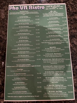 Menu photo 1 Pho VN Bistro San Antonio, TX
