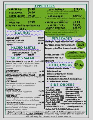 Menu photo 1 Kozy Corners Oak Harbor, OH