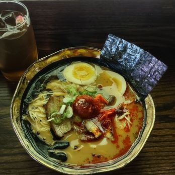 Kin Ramen - Kara kin ramen and iced jasmine tea - Ramen Near Me - New York, New York Kin Ramen - Kara kin ramen and iced jasmine tea - Ramen Near Me - New York, New York