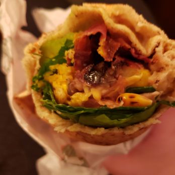 Pita Pit - Build your own. I chose bacon as my meat - Mediterranean Near Me - Dubuque, Iowa