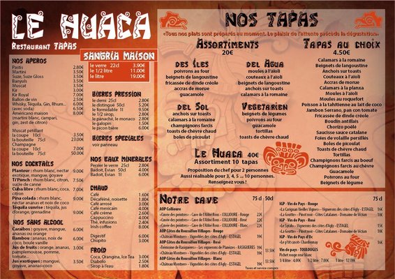 Menu photo 2 Le Huaca Saint-Cyprien, 66 Menu photo 2 Le Huaca Saint-Cyprien, 66