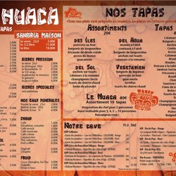 Le Huaca - Menu