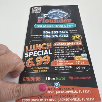 Mr. Flounder - Lunch specials, great deal. - Seafood Near Me - Jacksonville, Florida Mr. Flounder - Lunch specials, great deal. - Seafood Near Me - Jacksonville, Florida