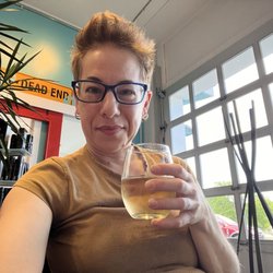 Hair Station - Before..sipping adult beverage to calm the nerves
