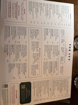 Menu photo 4 The Ivy Cafe - Marylebone London, XGL