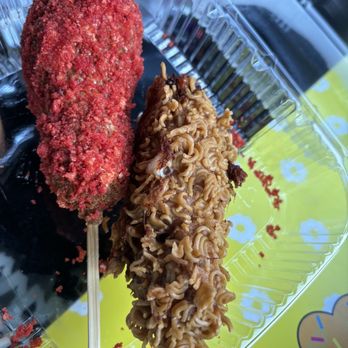 Mochinut - Hot Cheetos Half & Half & Crispy Ramen Half&Half - Donuts Near Me - Manalapan Township, New Jersey Mochinut - Hot Cheetos Half & Half & Crispy Ramen Half&Half - Donuts Near Me - Manalapan Township, New Jersey