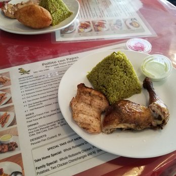 Pollito Con Papas - Pyramid of cilantro rice - Peruvian Near Me - Albuquerque, New Mexico