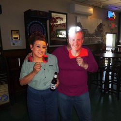 Kwazy Wabbit - Me and Grandma acting silly. My cousins couldn't make it on the trip so we had cut outs of their heads.