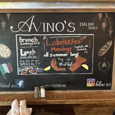 Menu photo 1 Avino's Italian Table Bellport, NY