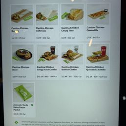 "Cantina menu"