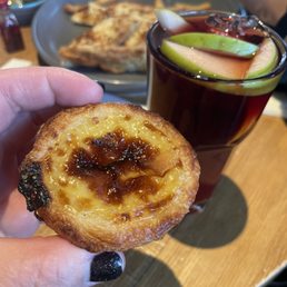 Portuguese tart and sangria. Portuguese tart and sangria.