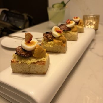 La 420 Restaurant & Bar - Uni & Foie gras Toast - New American Near Me - Great Neck, New York La 420 Restaurant & Bar - Uni & Foie gras Toast - New American Near Me - Great Neck, New York