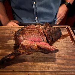 P.S. Steak - Dry-aged bone-in ribeye. A little overcooked actually