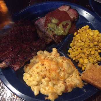 Dinosaur Bar-B-Que - Brisket and rack of ribs  Sides: Mac & cheese and Cajun corn - Barbeque Near Me - Brooklyn, New York