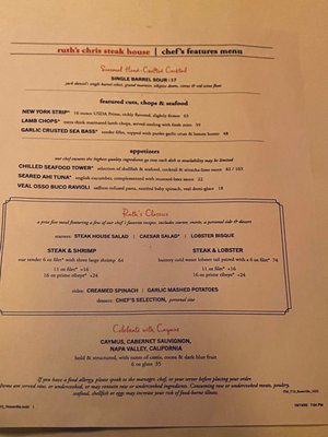 Menu photo 5 Ruth's Chris Steak House Roseville, CA