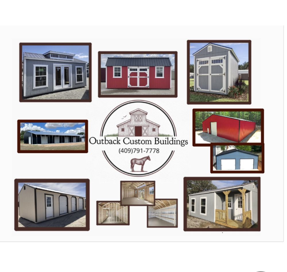 OUTBACK CUSTOM BUILDINGS 2685 S Wheeler St, Jasper, Texas Sheds