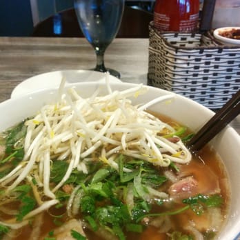 Pho Tick Tock Restaurant - Up close of regular pho. Cute water glass too - Vietnamese Near Me - San Jose, California Pho Tick Tock Restaurant - Up close of regular pho. Cute water glass too - Vietnamese Near Me - San Jose, California