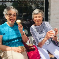 The Courtyards at Mountain View by The Courtyards - The Courtyards at Mountain View | Independent Living, Assisted Living & Memory Care | Denver, CO | Residents Eating Ice Cream